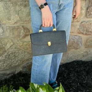 Vintage meyers gray lather handbag